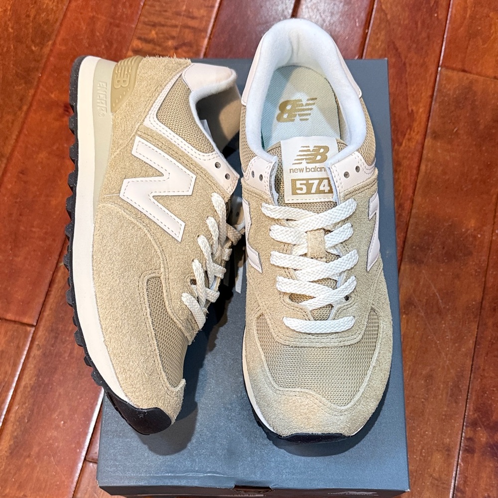 New Balance 574 Beige and White Men's Sneakers